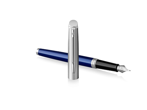 Перьевая ручка Waterman Hemisphere Entry Point Stainless Steel with Blue Lacquer в подарочной упаковке - рис 3.