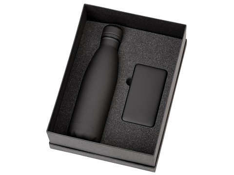 Подарочный набор с термобутылкой и повербанком С1, 5000 mAh, черный - рис 2.