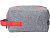 Косметичка из РПЕТ фетра с ручкой Felt, серый с красным - миниатюра - рис 5.