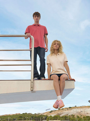 Рубашка поло унисекс Pacific, светло-бежевая (неокрашенная) - рис 6.