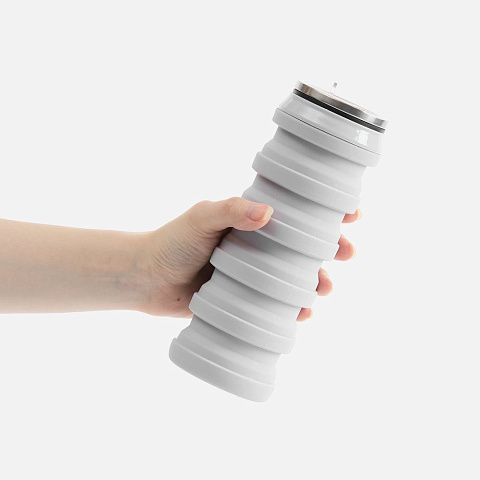 Складная бутылка для воды Folla, серая - рис 7.