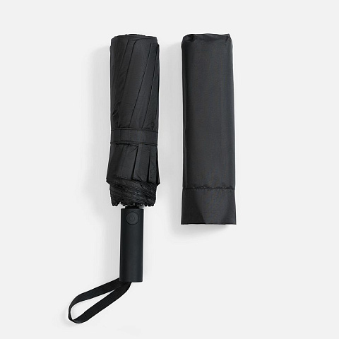 Зонт складной с УФ-защитой Ribstar, черный - рис 5.