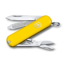 Нож-брелок VICTORINOX Classic SD Colors Sunny Side, 58 мм, 7 функций, жёлтый