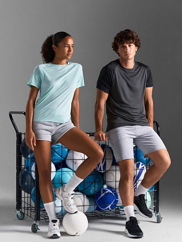 Футболка спортивная унисекс Vortex, темно-синяя с ярко-синим - рис 9.