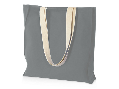 Сумка Donny из хлопка с донной складкой и парусиновыми ручками, серый