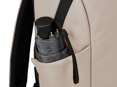 Рюкзак Sofit для ноутбука из экокожи, бежевый - рис 9.