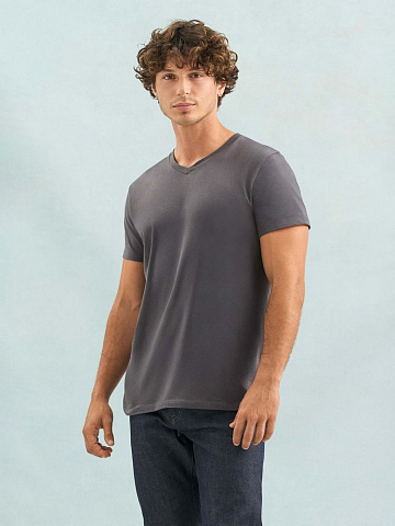 Футболка унисекс Regent с V-образным вырезом, кобальт (темно-синяя) - рис 6.