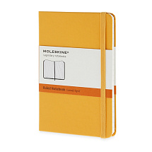 Записная книжка Moleskine Classic (в линейку) в твердой обложке, Pocket (9x14см), оранжевый