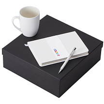 Подарочный набор с блокнотом С2, металлической ручкой и кружкой, белый