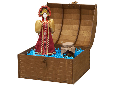 Подарочный набор: кукла фарфоровая, мед, красный - рис 3.