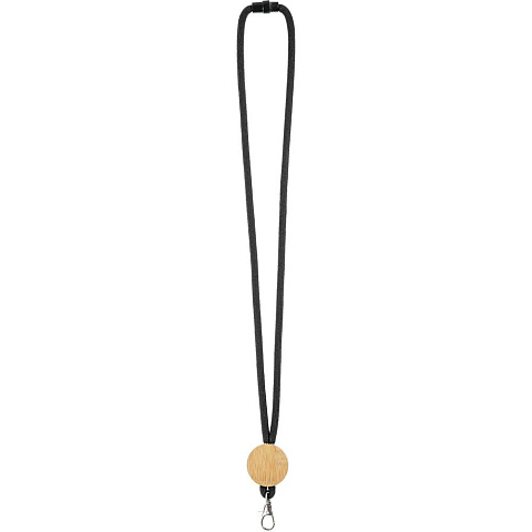 Шнурок для бейджа Tube Wood, черный - рис 3.