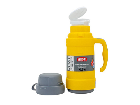Термос со стеклянной колбой тм THERMOS PICNIC 40 Series Yellow 0,5L - рис 3.