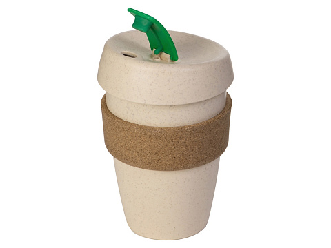 Стакан из пшеничного волокна с двойными стенками Pino, зеленый - рис 3.