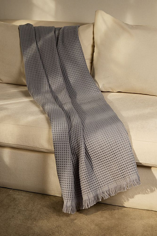 Плед вафельный Elenglect, светло-серый - рис 7.