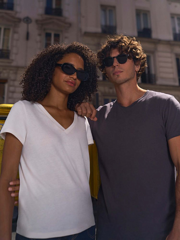 Футболка унисекс Regent с V-образным вырезом, ярко-синяя (royal) - рис 8.