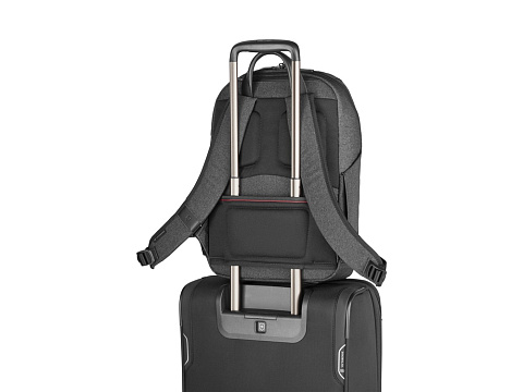 Рюкзак VICTORINOX Architecture Urban2 City Backpack 14'', серый, полиэстер / кожа, 30x19x42 см, 17 л - рис 8.