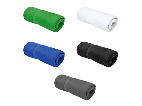 Легкое полотенце Gulpi  из микрофибры RPET с ремешком для складывания, 70*120 см, графит - рис 2.