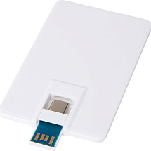 Duo Slim USB-накопитель емкостью 64ГБ и разъемами Type-C и USB-A 3.0, белый