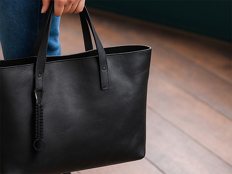 Брелок-веревочка Austere с карабином и кольцом, черный - рис 3.