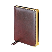 Ежедневник А5 полудатированный Imperium, коричневый (уголки и срез золото) (Р)