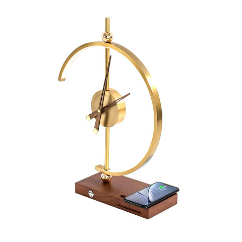 Часы-светильник с беспроводной зарядкой Золотой цикл