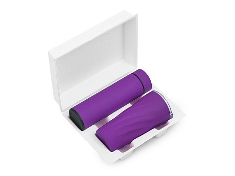 Подарочный набор FAMILY с термосом и термокружкой, фиолетовый - рис 2.