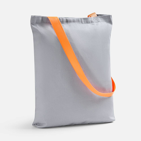 Шопер B4, серый с оранжевыми ручками - рис 2.