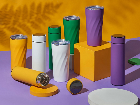 Подарочный набор FAMILY с термосом и термокружкой, фиолетовый - рис 3.