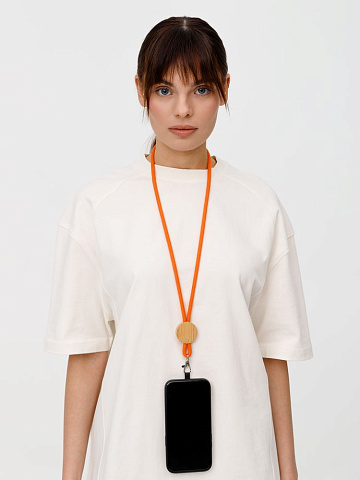 Шнурок для бейджа Tube Wood, оранжевый - рис 9.