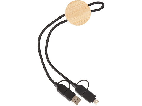 Универсальный зарядный кабель из переработанных ПЭТ и ТПЕ Acalypha, быстрая зарядка 25 Вт, черный - рис 4.