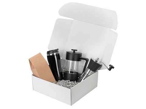 Подарочный набор с кофе, кружкой и френч-прессом Бодрое утро 2.0, черный - рис 2.