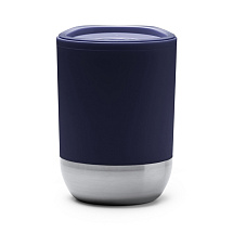 Термокружка LINDE с двойными стенками из переработанного полипропилена, синий нэйви