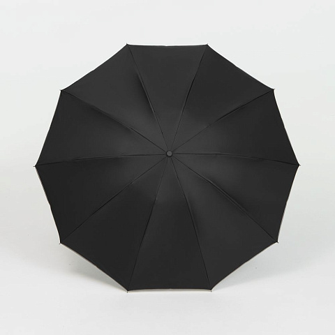 Зонт обратного сложения с ручкой-карабином Foldberry, черный - рис 3.