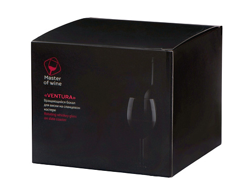 Вращающийся бокал для виски на сланцевом костере Ventura - рис 9.