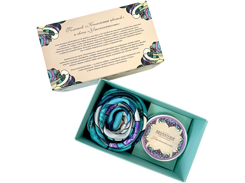 Набор: платок Каменный цветок и свеча Утонченность