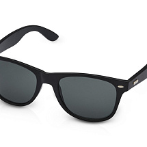 Бамбуковые солнцезащитные очки Arlo с черным покрытием - сплошной черный