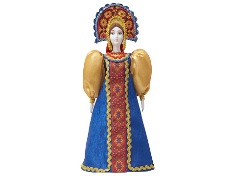 Подарочный набор: кукла фарфоровая, крем-мед, синий - рис 12.