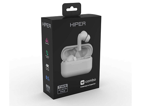 Беспроводные наушники HIPER TWS Alpha PX8 (HTW-APX8) Bluetooth 5.0 гарнитура, Белый - рис 4.