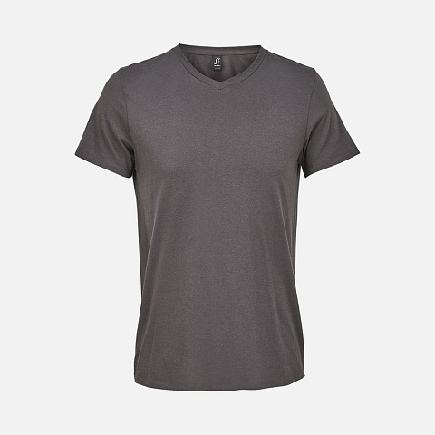 Футболка унисекс Regent с V-образным вырезом, темно-серая