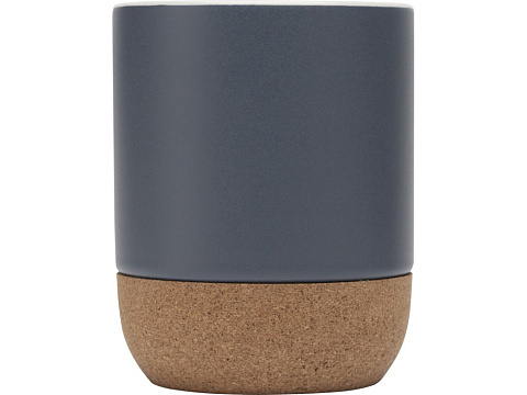 Billie керамическая кружка объемом 300 мл с пробковыми деталями и матовой отделкойм, синий ледяной - рис 2.