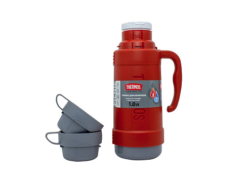 Термос со стеклянной колбой тм THERMOS PICNIC 40 Series Red 1,0L - рис 3.