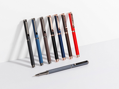 Ручка металлическая шариковая Venezia Pragmatico софт-тач, синий - рис 7.