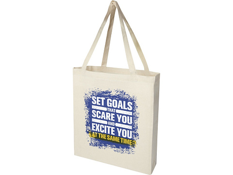 Madras эко- сумка с ластовицей из переработанного хлопка, сертифицированного согласно GRS, плотностью 140 г/м² - Натуральный - рис 6.