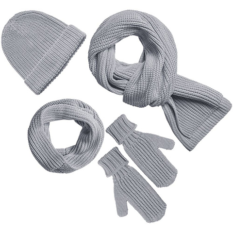 Набор Nordkyn Full Set с шарфом, светло-серый меланж - рис 3.