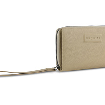 Кошелёк женский BUGATTI ЭЛЬЗА | ELSA, с защитой данных RFID, песочного цвета, воловья кожа/полиэстер, 15,5х3х9,5 см
