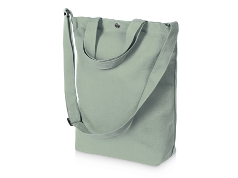 Сумка Helfer из хлопка на кнопке с регулирующейся лямкой, оливковый - рис 2.