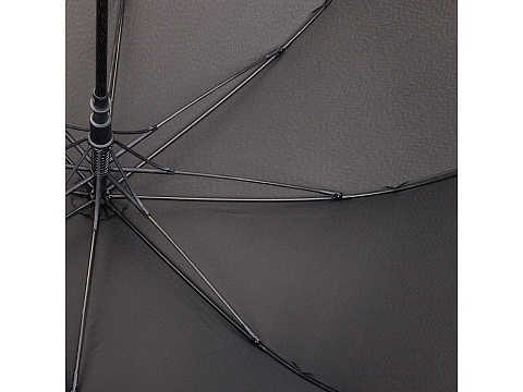 Зонт трость мужской TORBER, полуавтомат, черный, каркас файбергласс, эпонж, пластиковая ручка, диаметр 120 см - рис 5.