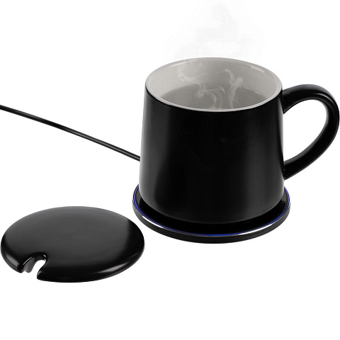 Кружка с подогревом и беспроводной зарядкой Dual Base ver. 2.0 matt, черная - рис 3.