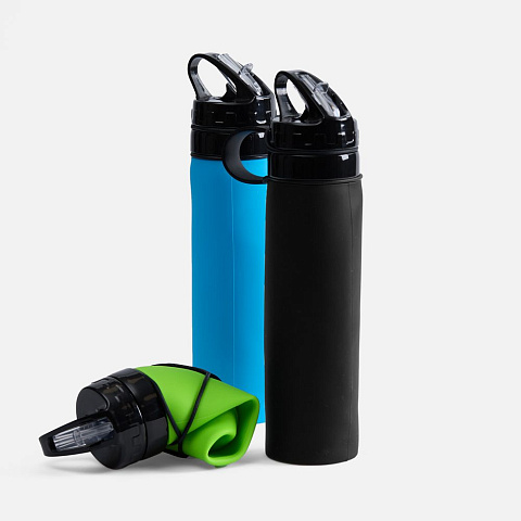 Складная бутылка для воды Langfossen, голубая - рис 9.