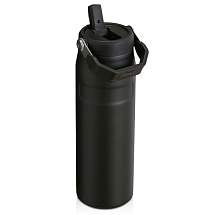 Бутылка для воды объемом 700 мл с откидной трубочкой Stanley IceFlow™ 2.0 - сплошной черный